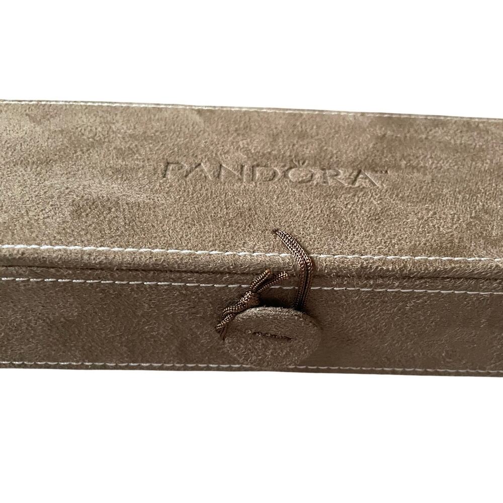 Pandora Jewelry Box Tan/Brown 3 Tier Charm/Bracelet Organizer case Retired - Picture 3 of 9